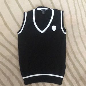 black & white hot topic sweater vest